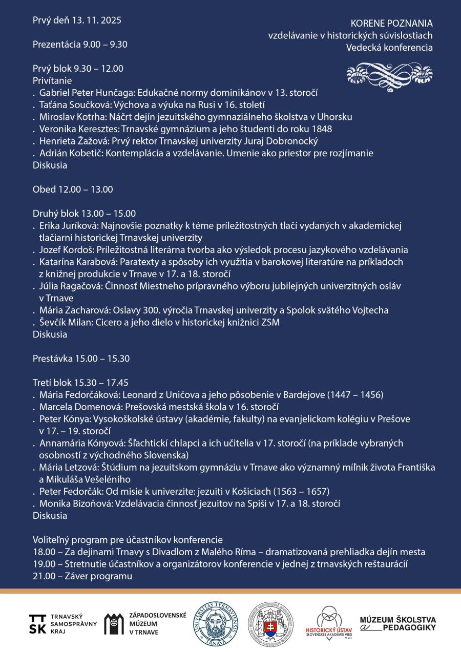 Korene poznania - vzdelávanie v historických súvislostiach Fotogaléria