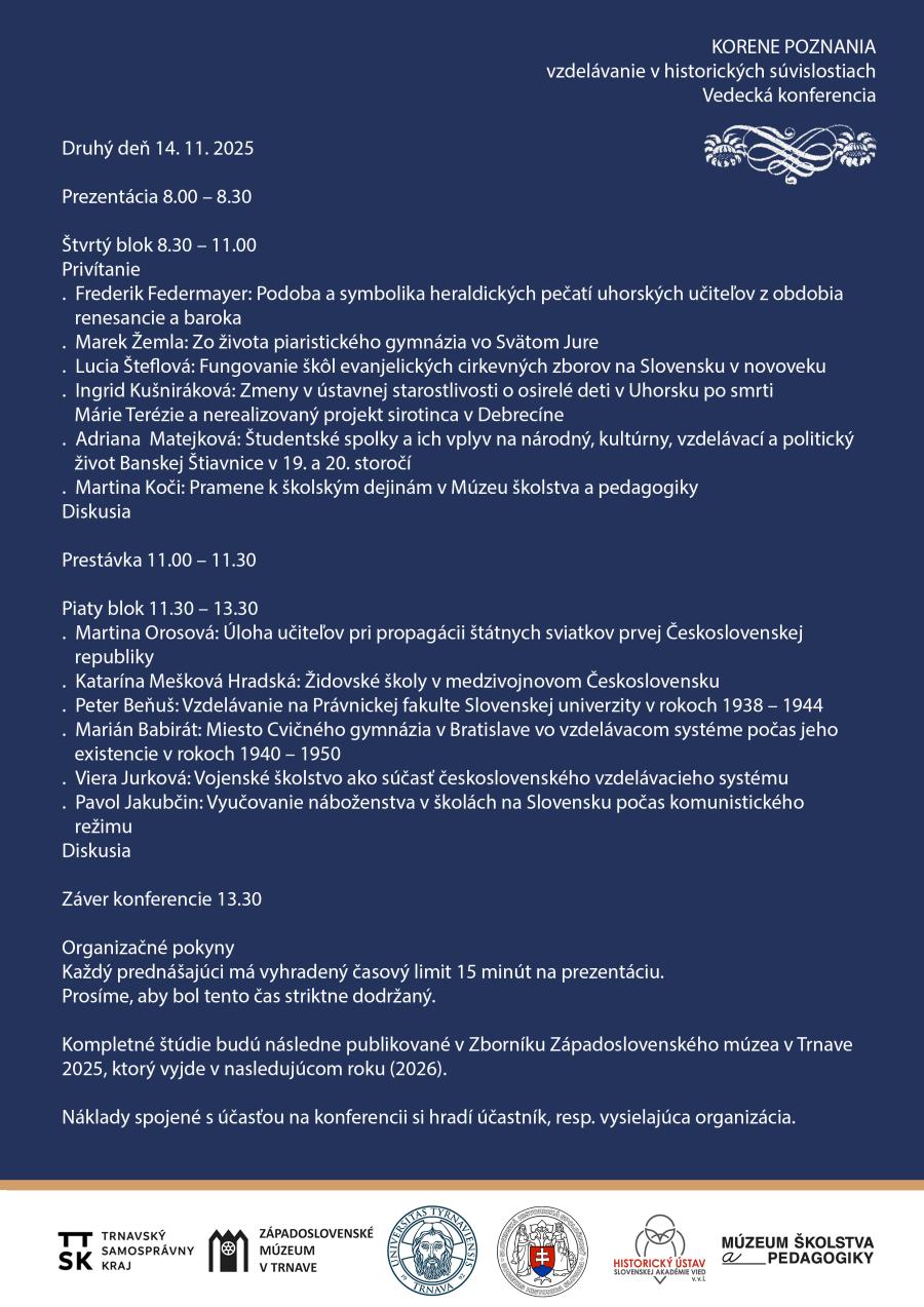 Korene poznania - vzdelávanie v historických súvislostiach Fotogaléria
