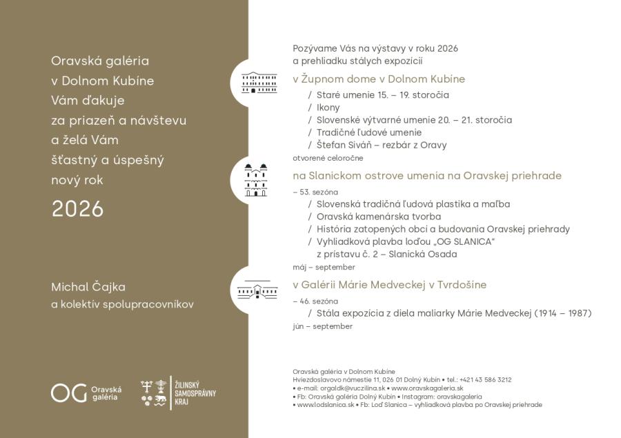 Pf 2026 a podujatia v Oravskej galérii v roku 2026